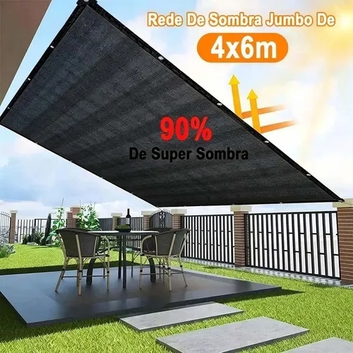 Tela Sombrite 90% 6x4m Bainha Reforçada Com Llhos Metálicos — imagem 2 de 2