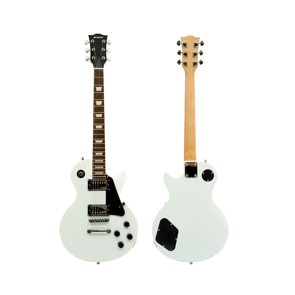 Guitarra Elétrica SONN Les Paul SLP-B230 Branca 6 Cordas, 2 Humbuckers, Ponte Fixa, Tarraxas Blindadas + Cabo P10
