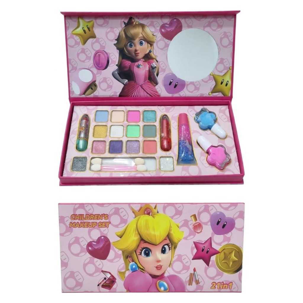 Kit De Maquiagem Infantil Beleza Princesa Com Esmalte e Gloss