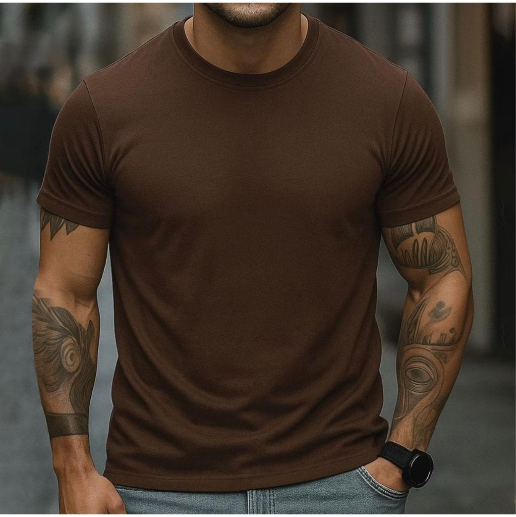 Camiseta Masculina 100% Algodão Casual Dia A Dia Básica Trabalho Escola Academia Streetwear Top Moda