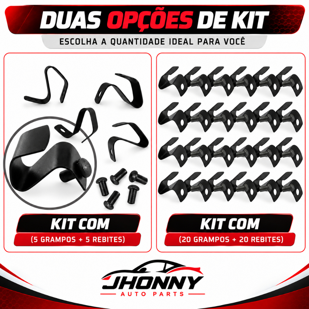 Kit 5/20 Grampos para Calotas VW Fusca Kombi Variant para Rodas com 5 Furos
