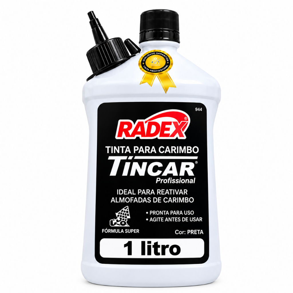 Tinta Para Carimbo 1 Litro Preto Radex Alto Rendimento Refil Almofada