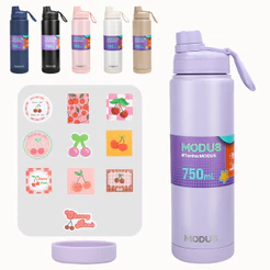 MODUS Garrafa Térmica Stainless Steel Vacuum Thermos 750ml Drinking Bottle with Rubberized Anti-Skid Base