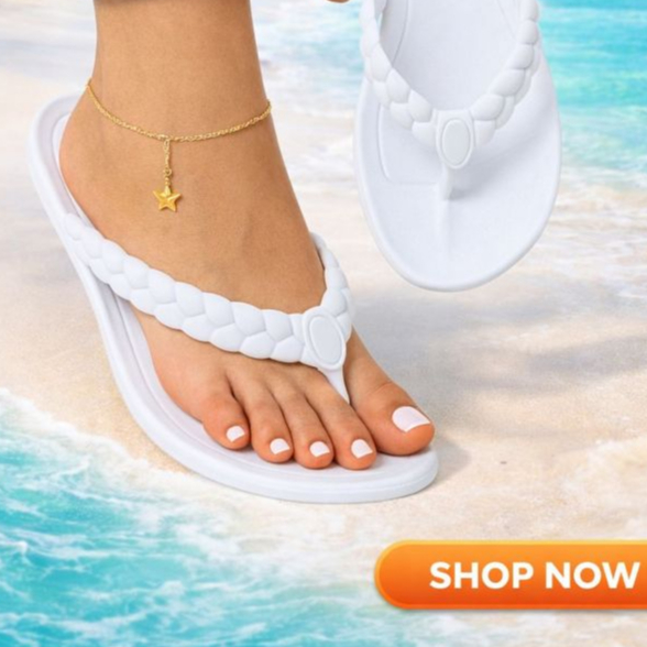 Chinelo Nuvem Feminino Trançado Macio Confortável Leve Anatômica