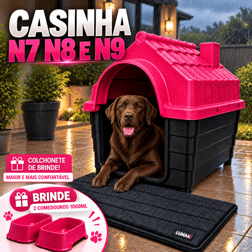 Casinha Plástica Desmontável Cachorros Cães Grande Porte N8 N9