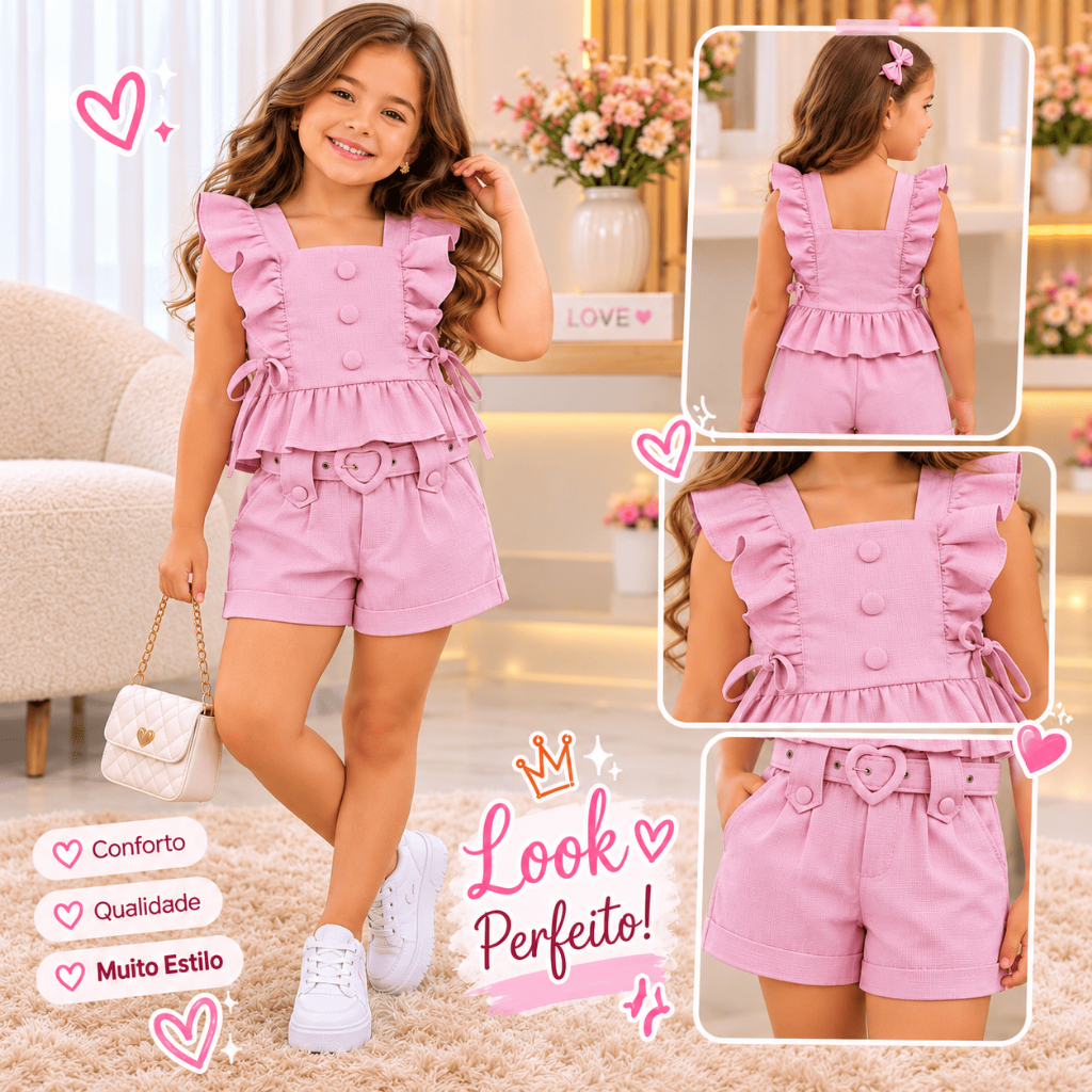 Conjunto Short e Batinha com Cinto Marrante