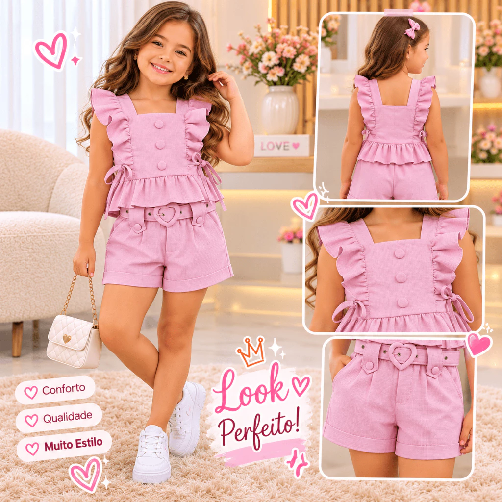 Conjunto Short e Batinha com Cinto Marrante — imagem 1