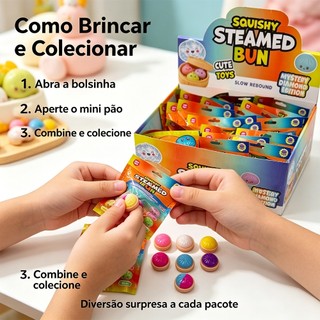 Brinquedo Sensorial Squishy Mini Bolinho 4 Unidades Macio Anti-Estresse Portátil KL-7013