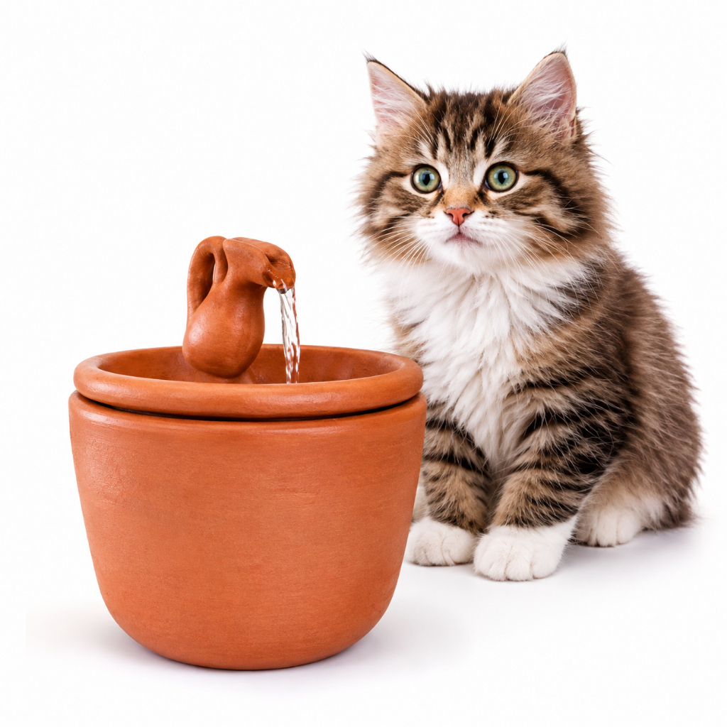 Bebedouro Fonte em Cerâmica 2,5L: Água fresca para Gatos e Cachorros