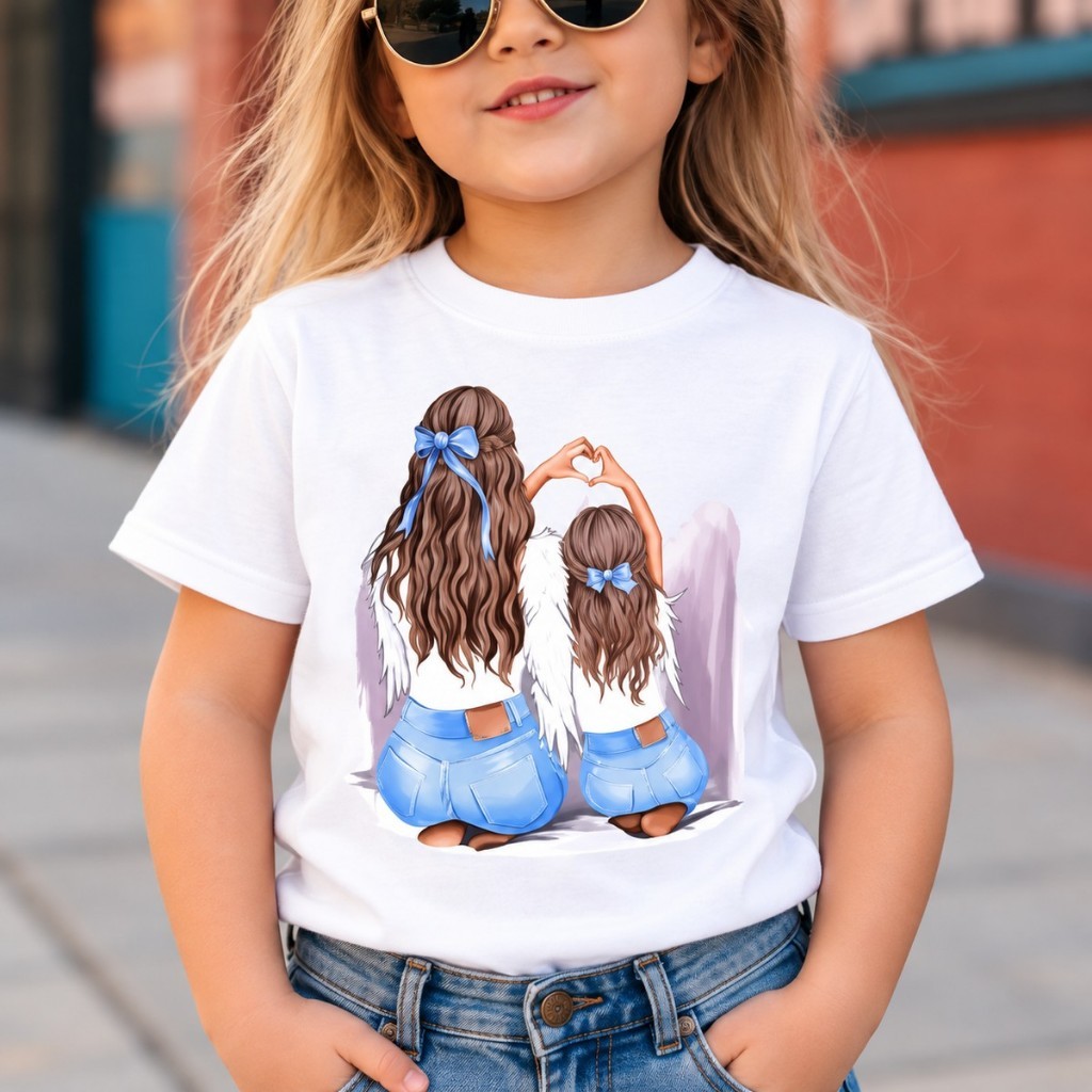Camisa Camiseta Infantil Menina MÃE E FILHA Estilosa Confortável Excelente Acabamento Gola Redonda 100% Algodão