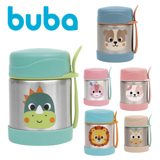 Pote Térmico Com Colher Alimentação Zoo Infantil Inox do Bebê Buba