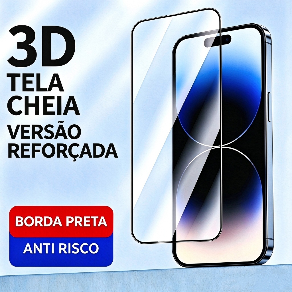 KIT4 3D Premium Vidro Temperado Película para iPhone 17 Pro Max, 16, 15, 14, 13, 12, 11, XR, XS (Protección Completa)