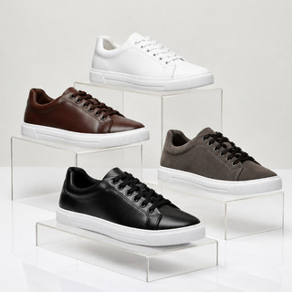Kit 4 Pares Tênis Masculino Casual Sintético Preto Marrom Cinza Branco Confortável Sapatenis Social Casamento All Skate