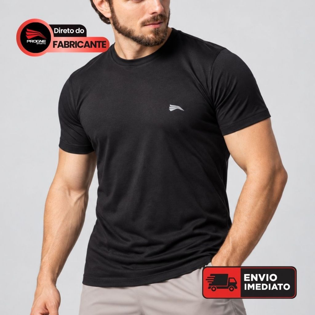 Camiseta Masculina Regular Malha Soft Plus - Progne Sports - Toque Macio e Zero Transparência - Treino Academia e Casua