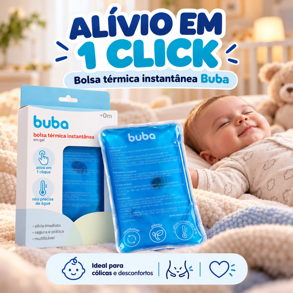 Bolsa Gel Térmica Com Aquecimento Rápido Em Um Click Alívio Cólicas Dores Bebê Buba Anticólica