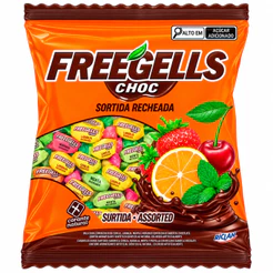 Bala Dura Freegells Sortida Recheada Chocolate 475g Riclan