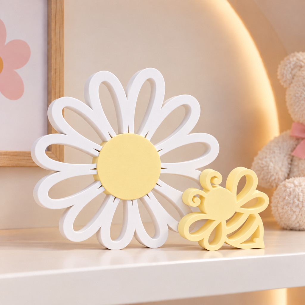 FLOR MARGARIDA E ABELHINHA KIT EXCLUSIVO DECORAÇÃO INFANTIL