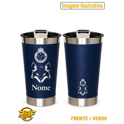 Copo Personalizado Térmico 473ml Torcedor Cruzeirense e Nome Gravado Lazer Com Tampa e abridor