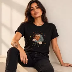 Baby Looke T-shirt Feminina Camiseta Selenofila Sol Lua ALG.