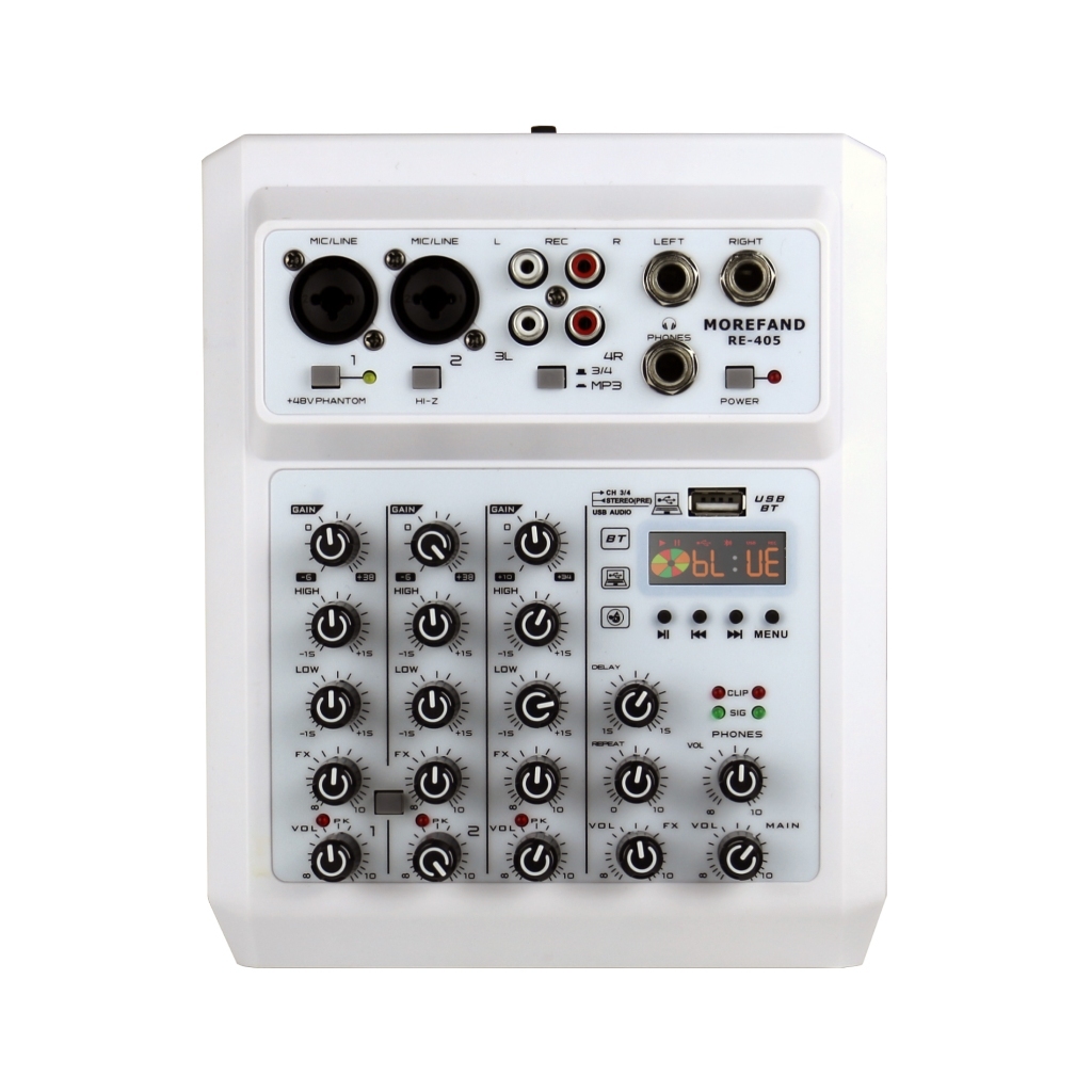 4-Channel Mini Audio Mixer Sound Card Professional Console Computer Input 48v Power USB Computer