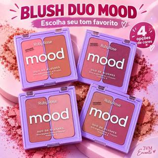 RUBY ROSE Duo Blush Mood Alta Pigmentação E Vitamina E