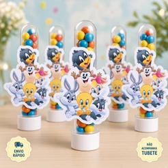ENVIO RÁPIDO Apliques para Tubete Baby Looney Tunes Menino Menina 30~90 Festa Infantil Lembrancinhas Personalizadas