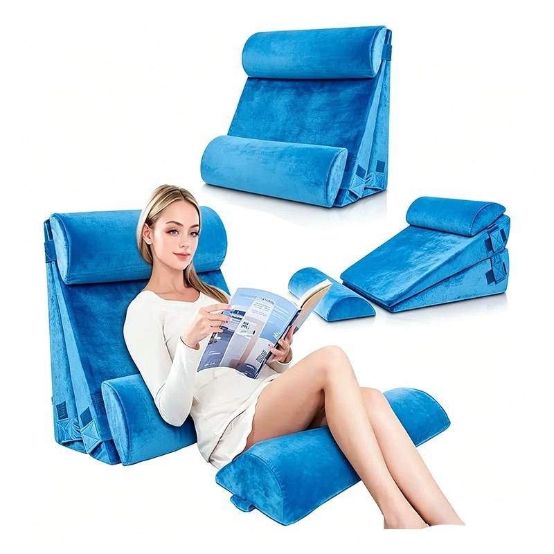 Travesseiros Cunha Anti Refluxo Encosto Pós Operatório 4pcs，Zíper Lavável Gestante e Pós-Cirúrgico，Almofada ergonômica