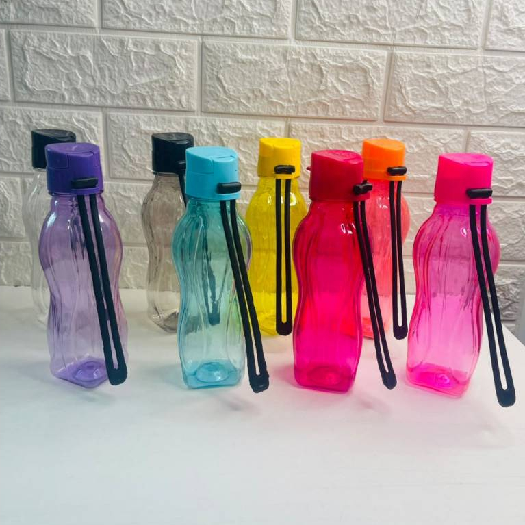 Kit 2 Garrafas Squeeze 350ml Com Alça Preta Água Faculdade Academia Escola Resistente Suco Tasil OFF