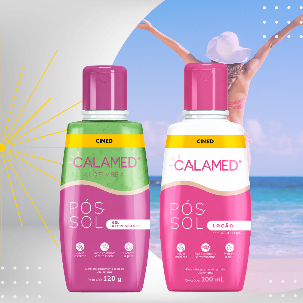 Calamed pós-sol gel refrescante calmante e hidratante com aloe vera Cimed