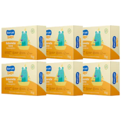 Kit 6un Sabonetes Em Barra Infantil Baruel Baby Suave Com 70g