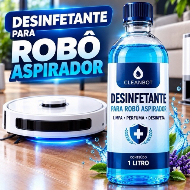 Desinfetante Para Robô Aspirador Zero Espuma Compativel com todos os modelos e marca 1 Litro