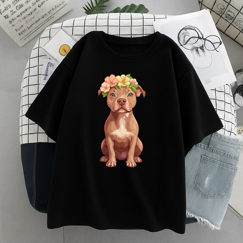 Camiseta Estampada - Cachorro Pit Bull - T-Shirt Dia A Dia Unissex - Streetwear Confortável - 100% Algodão Envio Rápido