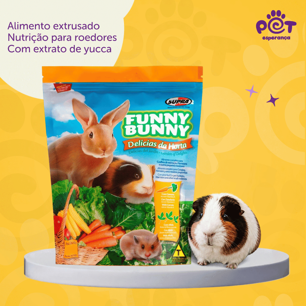 Ração Funny Bunny Super Premium Blend e Natural para Coelhos e Roedores 500g