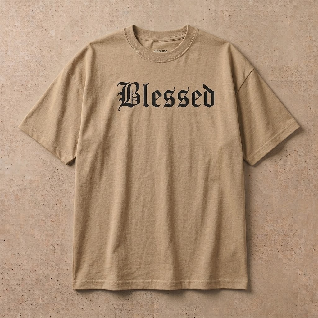 Camiseta Oversized Blessed Streetwear Unissex Premium Algodão Moda Urbana Masculina Feminina