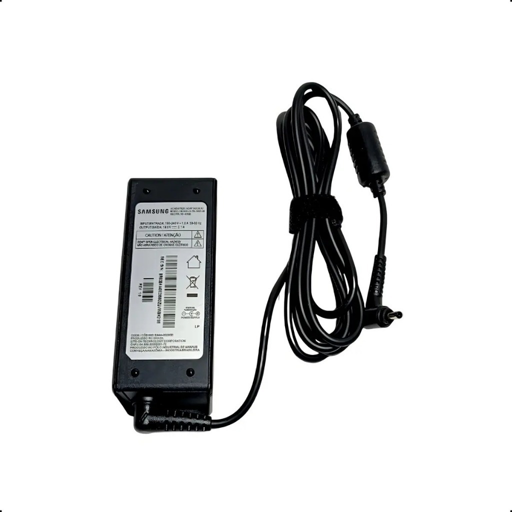 FONTE CARREGADOR SAMSUNG AD-4019B 19V 2.1A 40W — PINO FINO (3.0mm x 1.1mm)