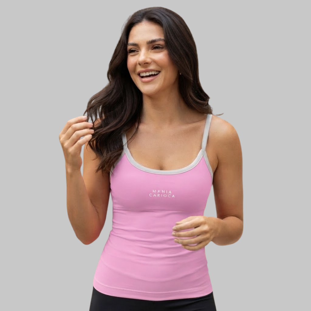 Regata Alcinha Fitness Feminina Poliamida Tank Top Academia Slim
