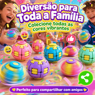 Giroscópio 3D Anti Stress 3 Em 1 Pressione Gire Deforme Blind Box Cores Aleatórias 6cm ABS Seguro