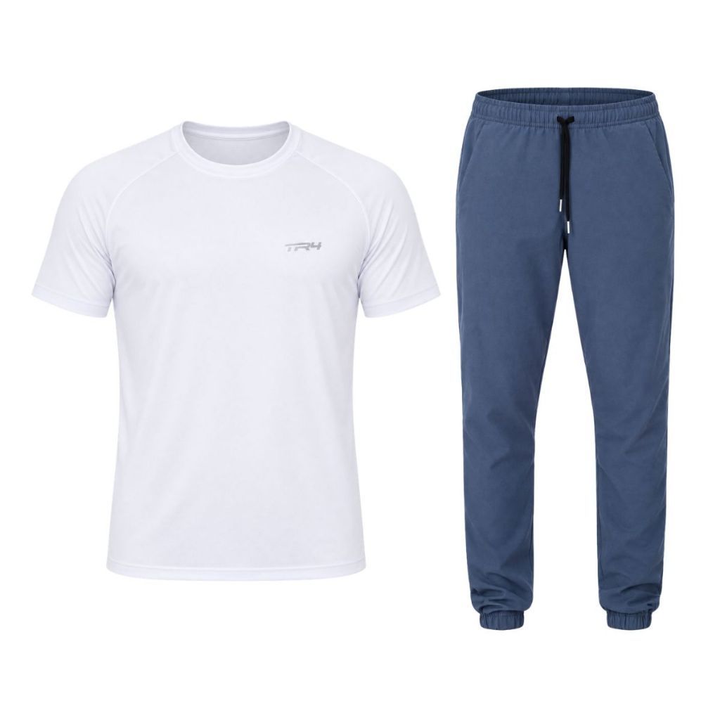 Conjunto Masculino Esportivo Camisa Academia Dry Fit Calça Tactel Jogger Elastano Esportes Corrida
