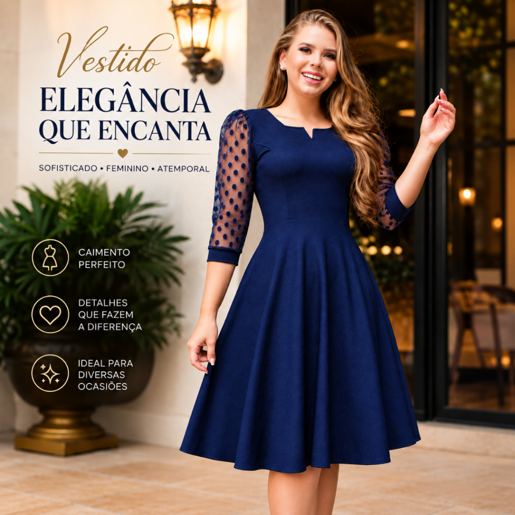 Vestido com Cinto Midi Plus Size Moda Evangélica Social Rodado Branco Vermelho Festas — imagem 2 de 2