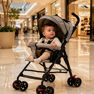 Carrinho De Bebê Passeio Guarda Chuva Preto Cinza Rosa