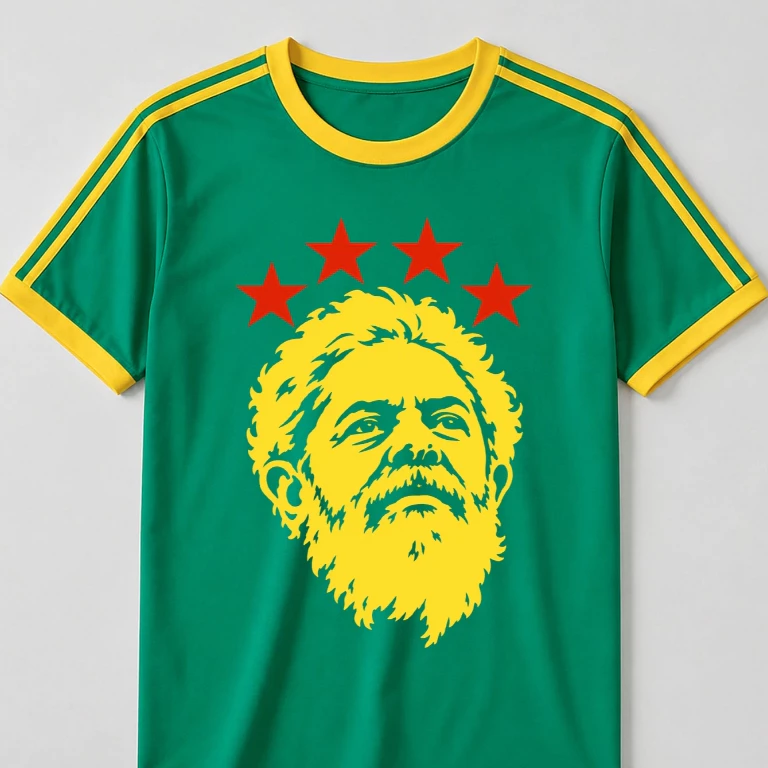 Camiseta Unissex Lula Presidente Brasil Retrô PT 100% Algodão Estampada Unissex Manga Curta — imagem 1