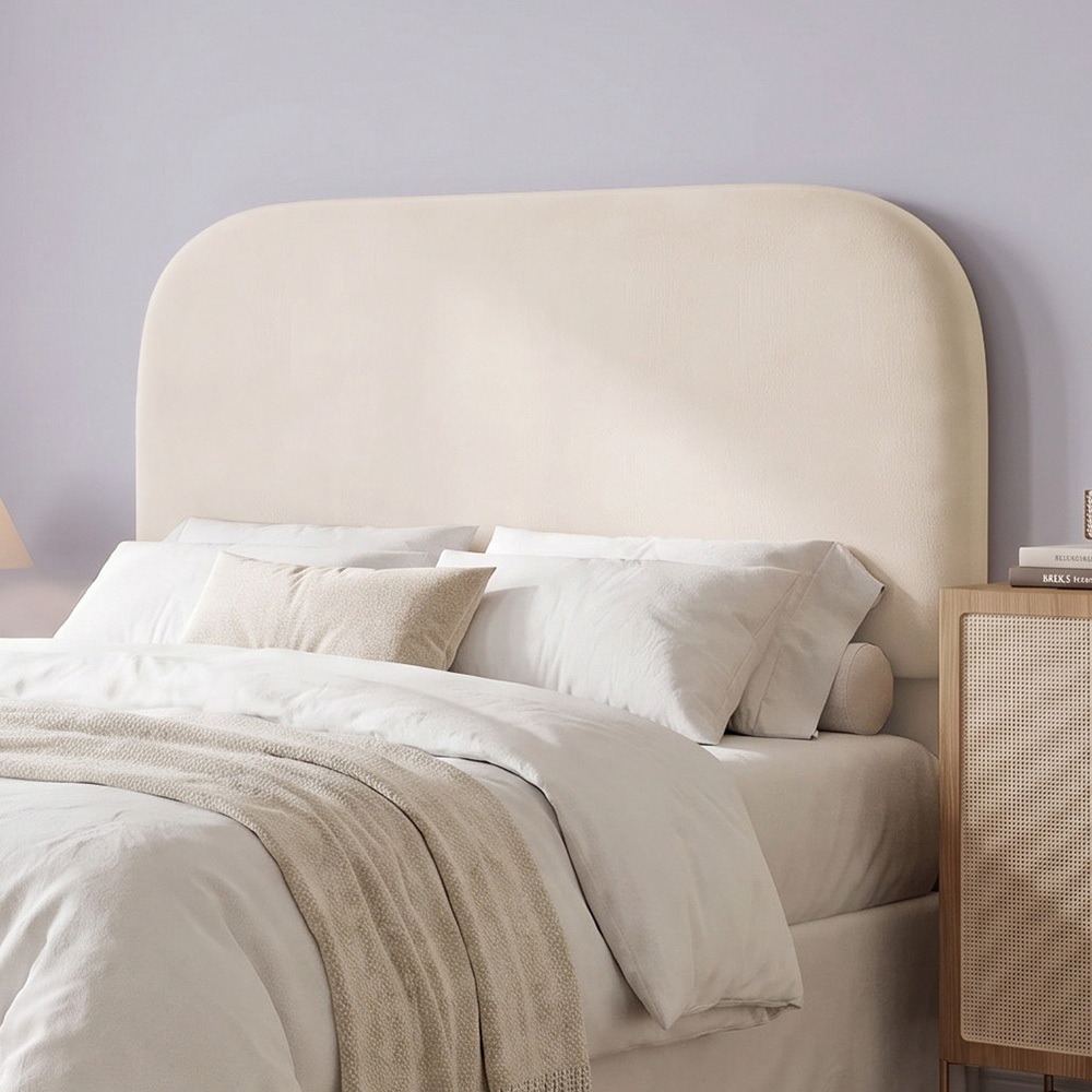 Cabeceira Cama Box Queen 160cm Orgânica Lanna W01 Suede Bege - Lyam Decor · foto 2