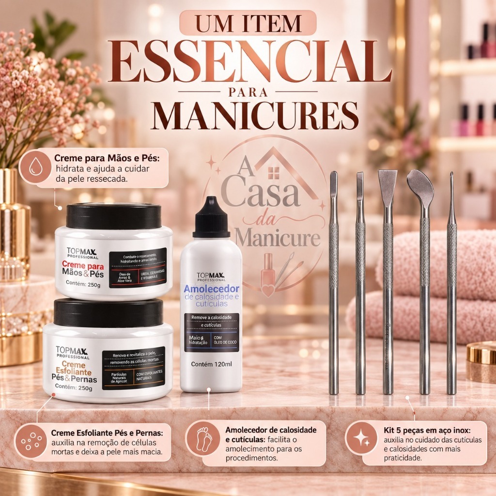 Kit Spa dos Pés Completo + Kit Profissional 5 Peças A Casa da Manicure