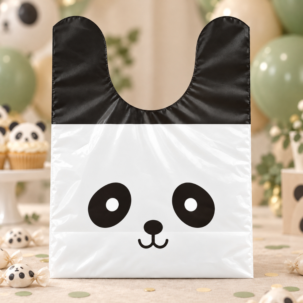 Enfeite Saquinho Decorativo Baby Panda 15 x 18 cm - 10 unidades - Rizzo | Lembrancinha Festa Infantil Sacola Plástica