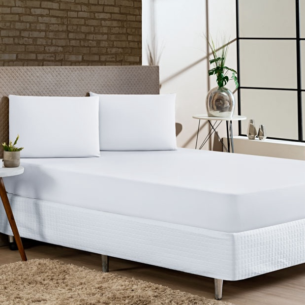 Lençol Casal Padrão Avulso Liso Com Elástico a Volta Toda Cama Casal Microfibra Macio Confortável Premium