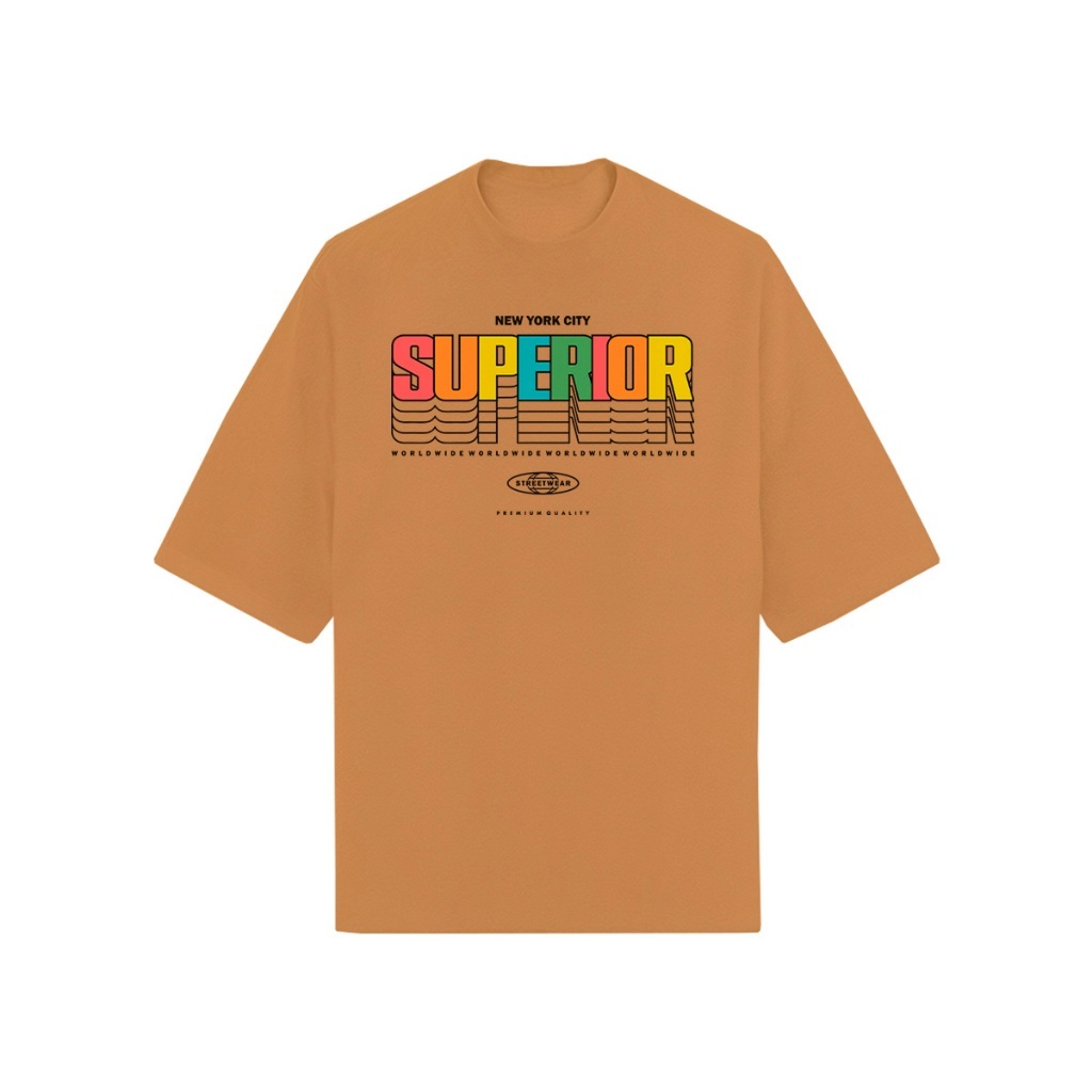 Camiseta Oversized Unissex Estampa Superior New York Worldwide Estilo Urbano Streetwear Caimento Largo Confortável
