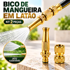 Bico De Mangueira Compressão 1/2 Conector Esguicho Limpeza Irrigação De Jardim