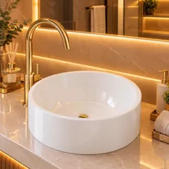 *PROMOÇÃO* Cuba de Apoio Banheiro Redonda Turquesa 34,5cm Moderna Lavabo Pia Movelove
