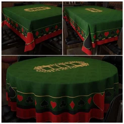 Toalha de Baralho Mesa para Jogo de Cartas Poker Truco Aveludada Mesa Quadrada Retangular Redonda