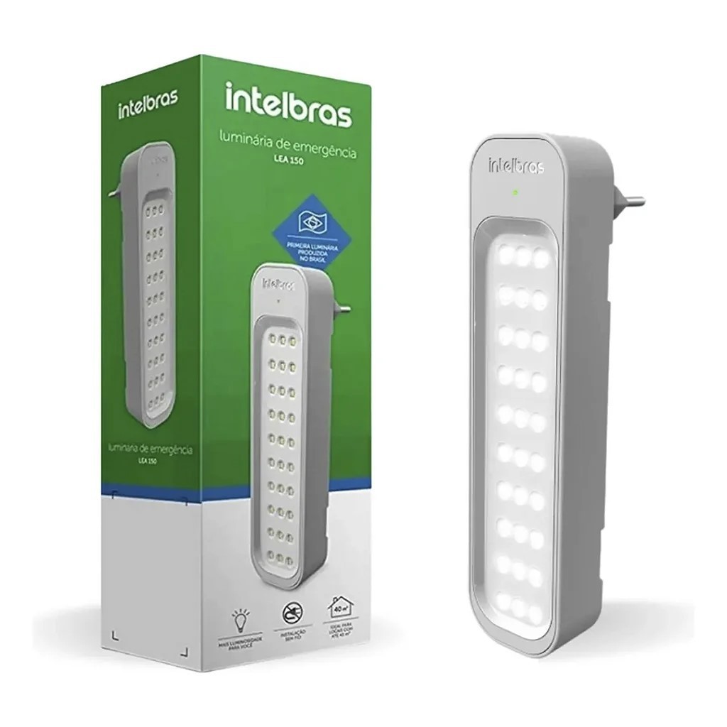 Lâmpada de Emergência Intelbras LEA 150 Bivolt, luminária LED recarregável